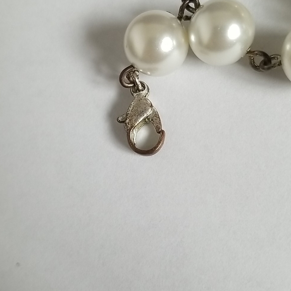 Peral bead necklace with rhinestones - Picture 3 of 3